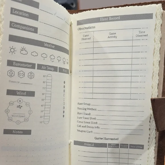 Elegant Brown Leather Hunting Log and Wallet Set - Picture 5 of 7